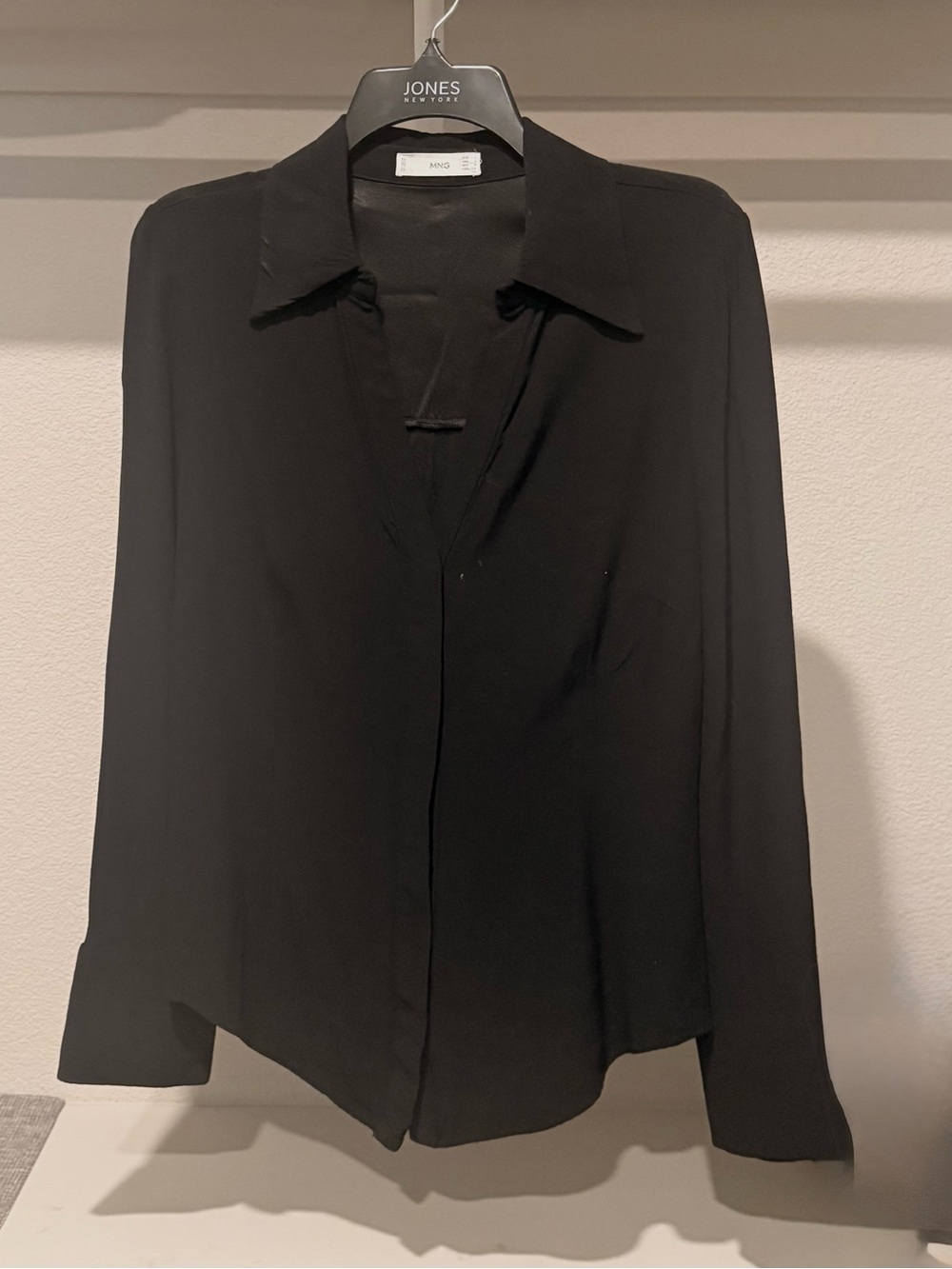 Mango Black long sleeve blouse